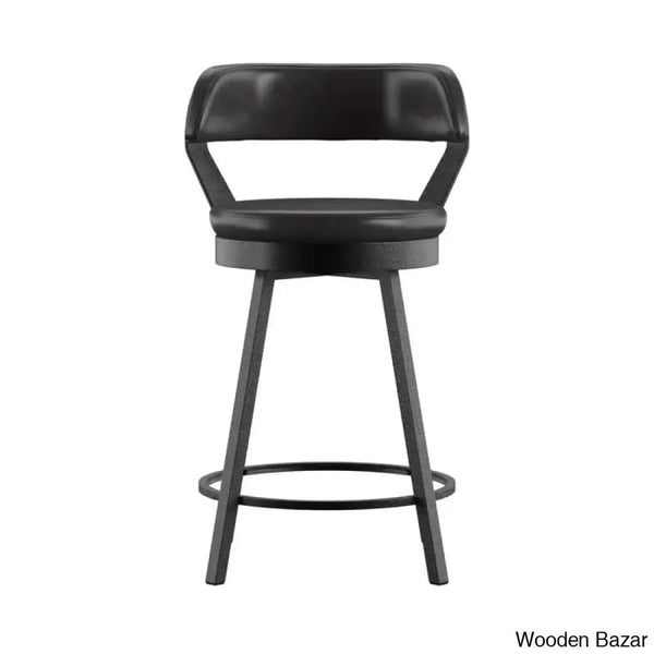 Nicksa Swivel Upholstered Counter And Bar Stool With Metal Frame (Set Of 2)