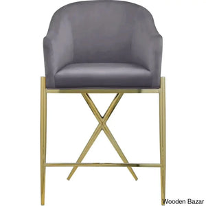 Nikoz Upholstered 26.5’’ Counter And Bar Stool With Metal Frame