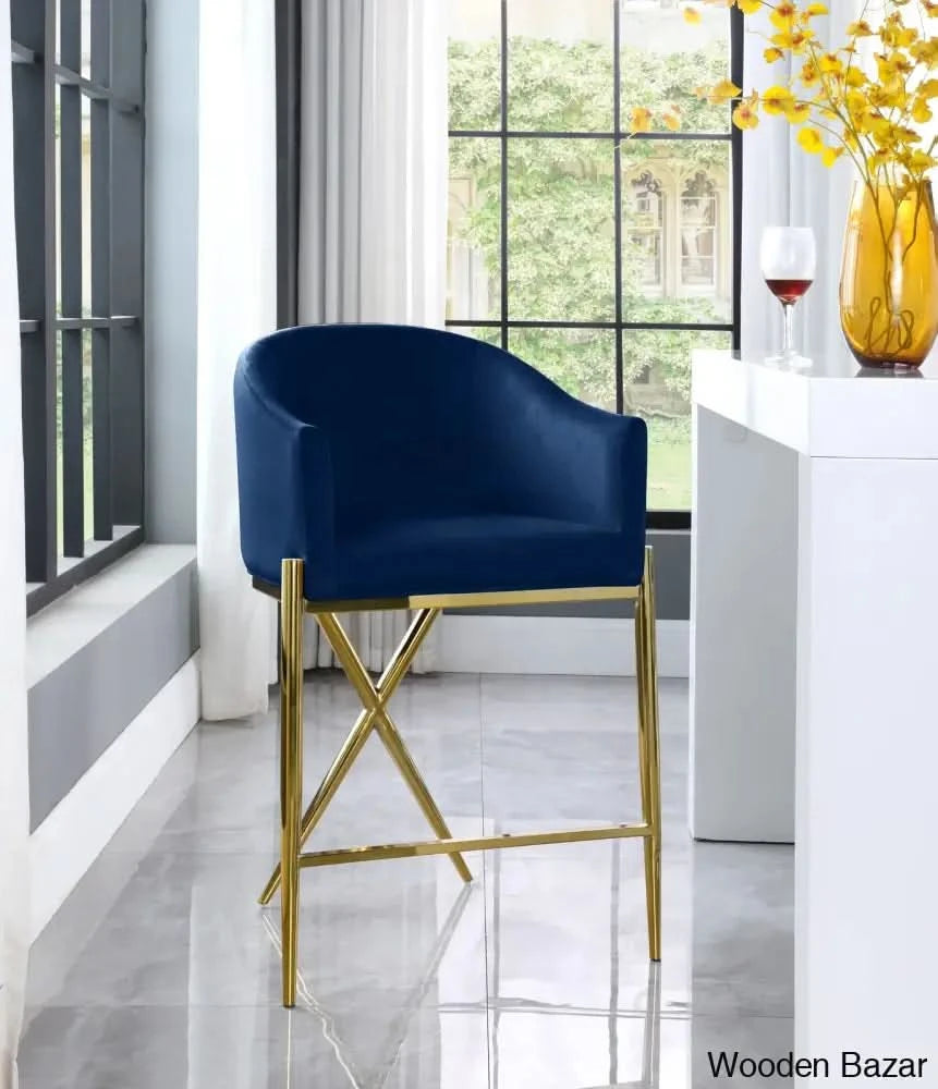 Nikoz Upholstered 26.5’’ Counter And Bar Stool With Metal Frame