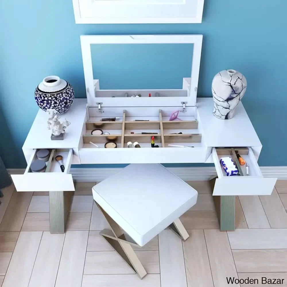 Norrahi Vanity Dressing Table With Stool