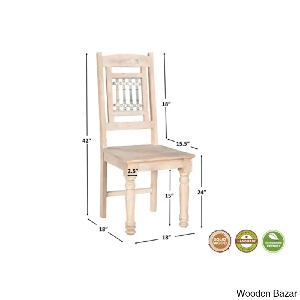 Oberon New 4 Seater Solid Wood Dining Set Sand White