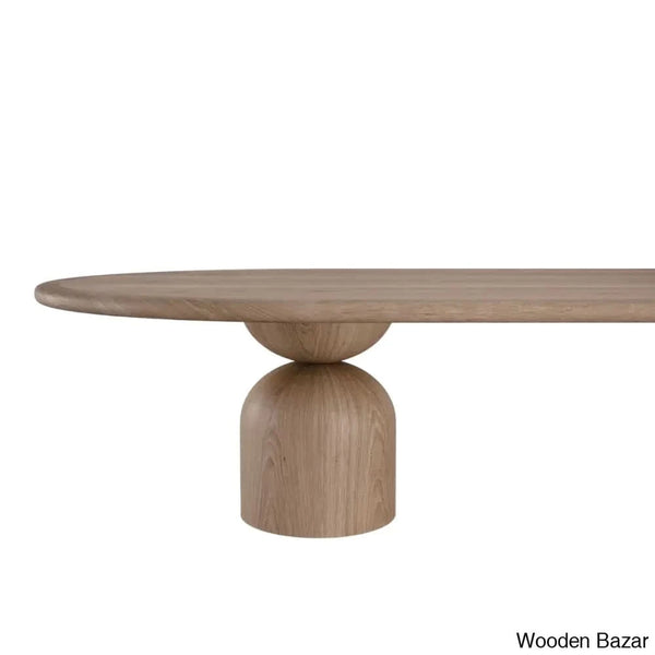 Odell Elegant Oval Dining Table In Solid Wood Finish - Wooden Bazar
