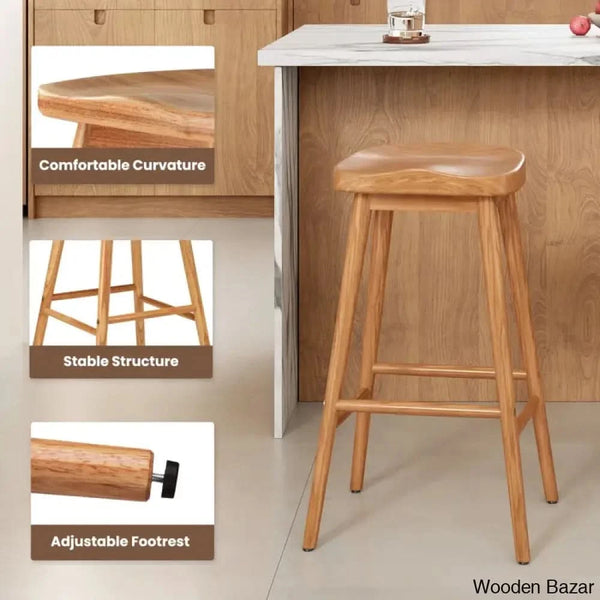 Olive Swivel Solid Wood Counter And Bar Stool (Set Of 2)