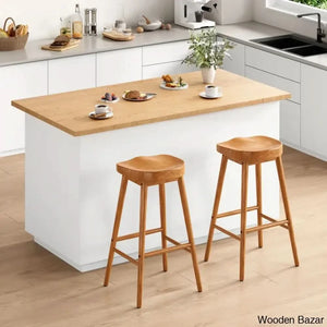Olive Swivel Solid Wood Counter And Bar Stool (Set Of 2)