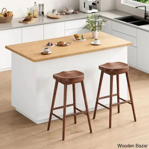 Olive Swivel Solid Wood Counter And Bar Stool (Set Of 2)