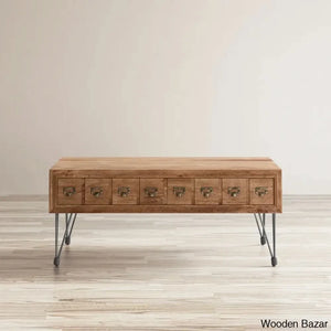 Padihams American Vintage Coffee And Center Table With Apothecary Drawers