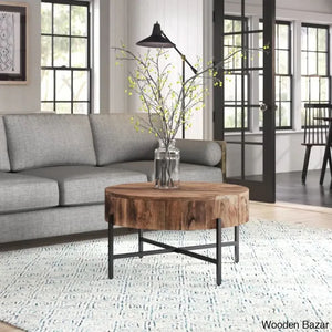 Paislea Solid Wood Top Coffee Table Center Table - Wooden Bazar