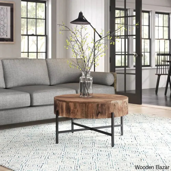Paislea Solid Wood Top Coffee Table Center Table - Wooden Bazar