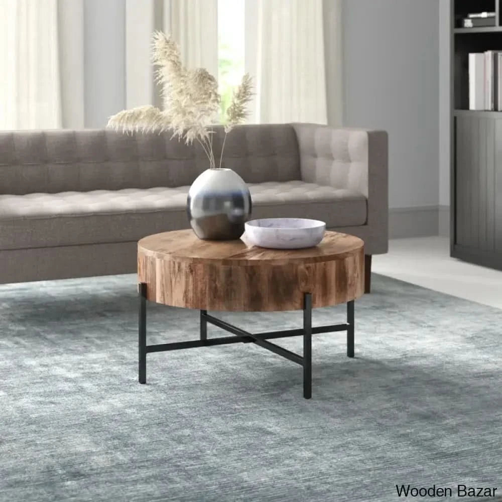 Paislea Solid Wood Top Coffee Table Center Table - Wooden Bazar Natural