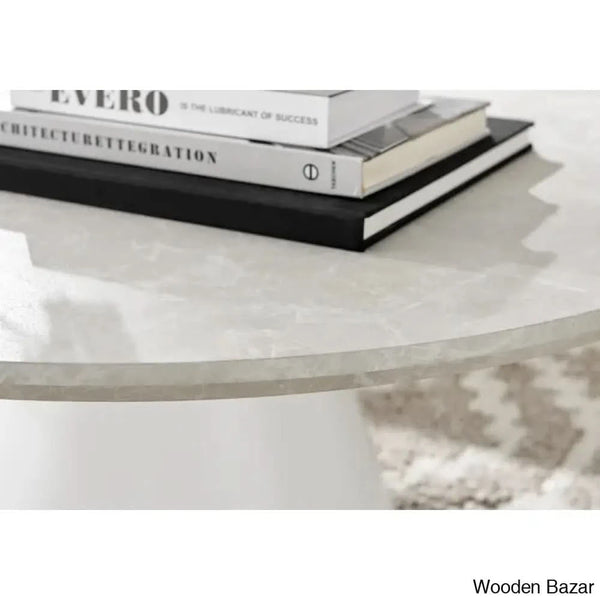 Palmic Luxury Pedestal Round Coffee And Center Table