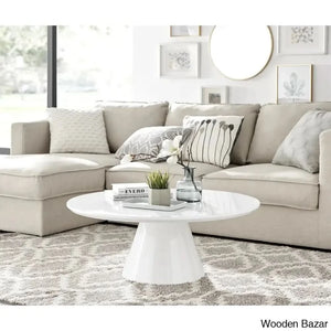 Palmic Luxury Pedestal Round Coffee And Center Table
