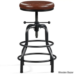 Palmquisto Swivel Upholstered Adjustable Height Counter And Bar Stool With Metal Frame Brown