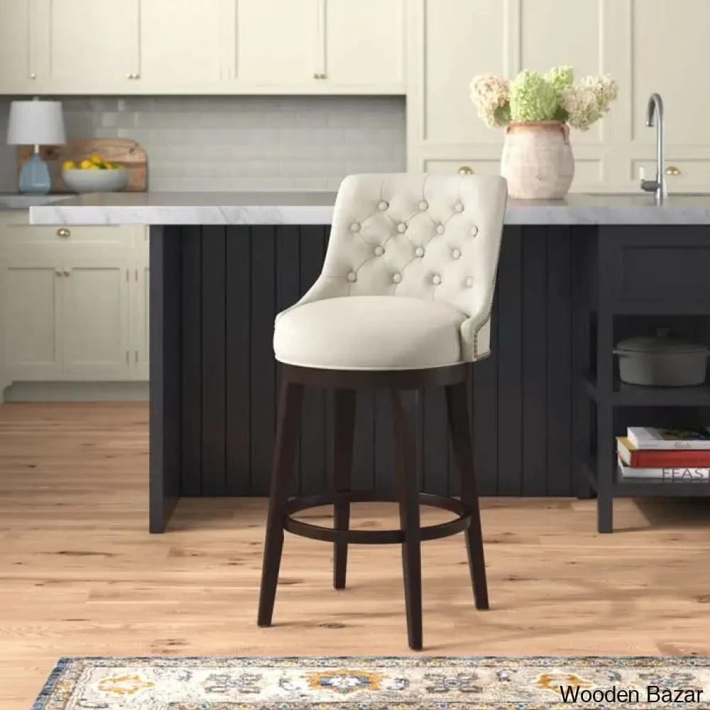Papilliony Swivel Counter & Bar Stool Cream / (25’’ Seat Height)