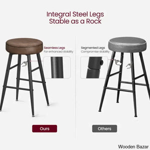 Parmleys Swivel Faux Leather Counter And Bar Stool (Set Of 2)