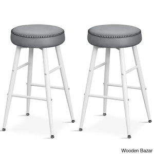 Parmleys Swivel Faux Leather Counter And Bar Stool (Set Of 2)