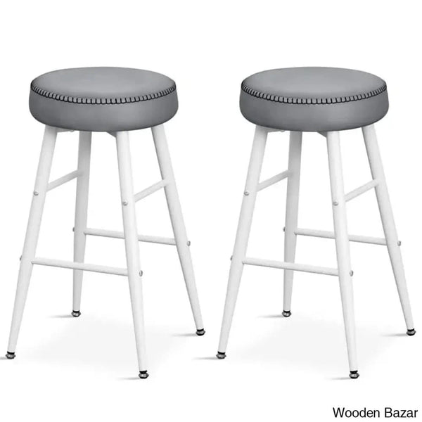 Parmleys Swivel Faux Leather Counter And Bar Stool (Set Of 2)