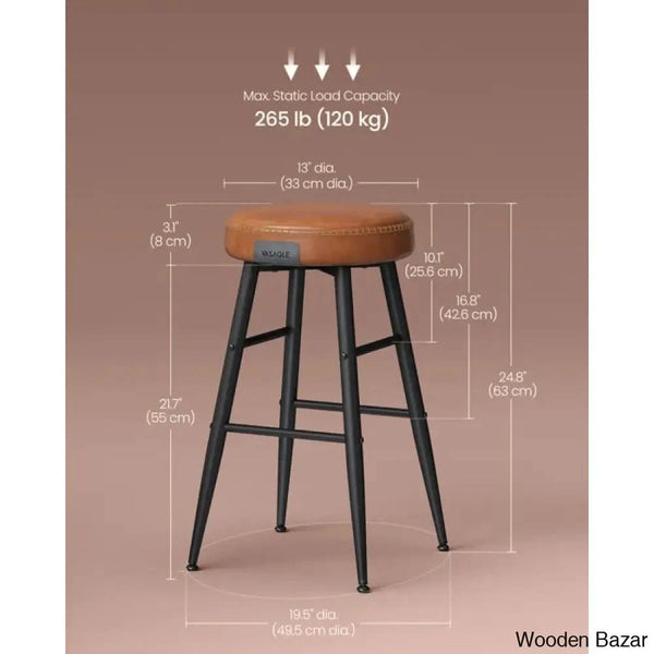 Parmleys Swivel Faux Leather Counter And Bar Stool (Set Of 2)