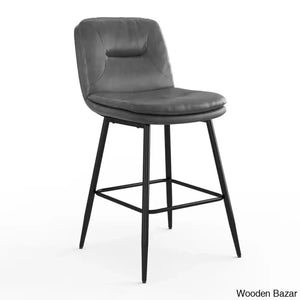 Pelayoz Swivel Upholstered Leather Bar & Counter Stool (Set Of 2)
