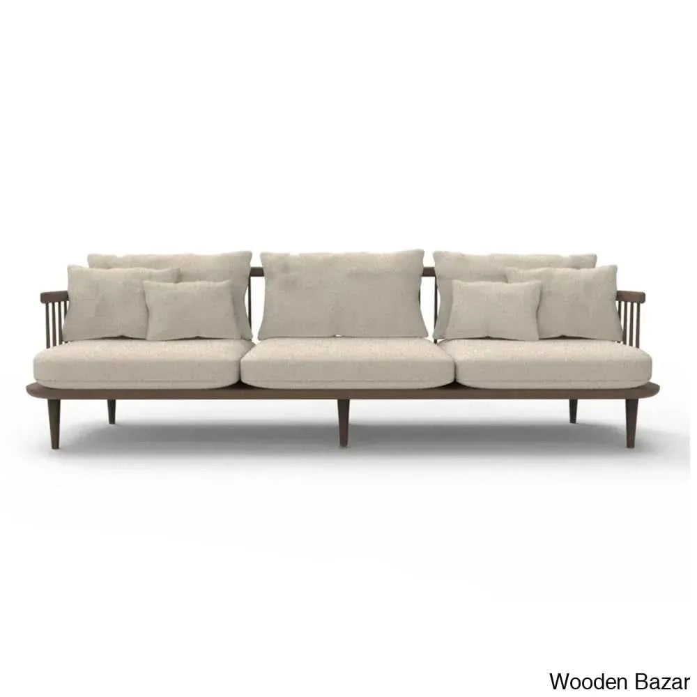 Penelope Contemporary Upholstered Solid Wood Sofa With Sleek Couch For Modern Elegance