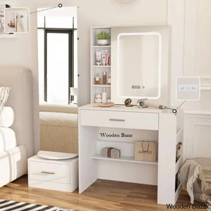 Peter Full View Vanity Dressing Table With Lighted Mirror