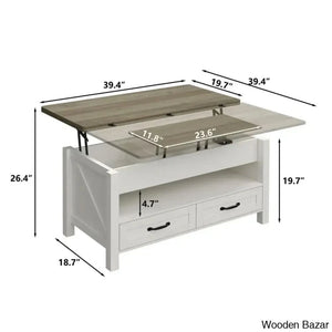 Phelagen Lift Top Coffee And Center Table With Storage 4-In-1 Design For Living Room