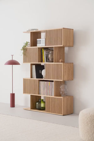 Joss Mid-Centuary Solid Oak Wood Bookshelf - Wooden bazar