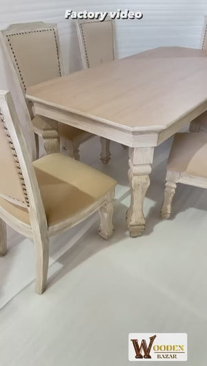 Wooden Bazar Berlin 6 Seater Dining Table Set