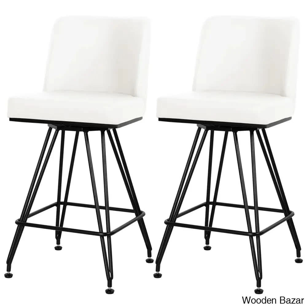 Princetone Swivel 26’’ Counter And Bar Stool (Set Of 2) White
