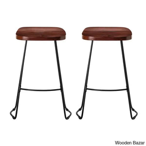 Racettem Swivel Counter And Bar Stool With Metal Frame (Set Of 2)