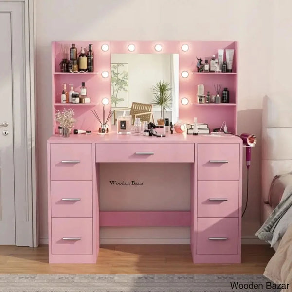 Ragin Makeup Vanity Dressing Table With Usb Power Outlet And 3 Modes Adjustable Brightness Light