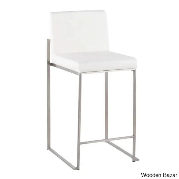 Rakowskiz Swivel Upholstered Counter And Bar Stool With Metal Frame (Set Of 2)