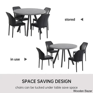 Ranjiosh 35.4’’ Round Dining Table Set | Sleek Modern Kitchen For 4People