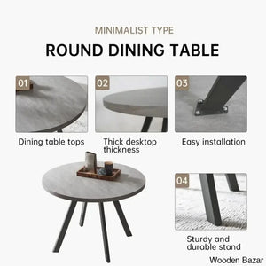 Ranjiosh 35.4’’ Round Dining Table Set | Sleek Modern Kitchen For 4People