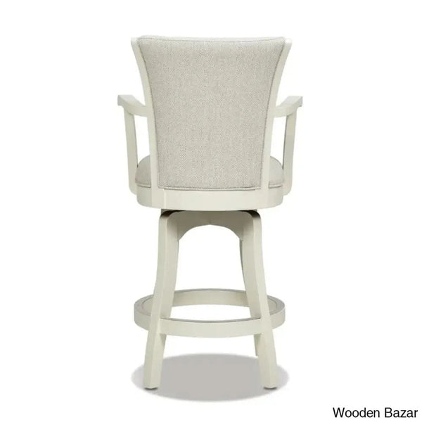 Ranksv Swivel Modern Counter & Bar Stool Set Of 2 - Wooden Bazar