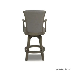 Ranksv Swivel Modern Counter & Bar Stool Set Of 2 - Wooden Bazar