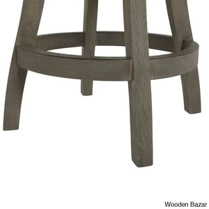 Ranksv Swivel Modern Counter & Bar Stool Set Of 2 - Wooden Bazar
