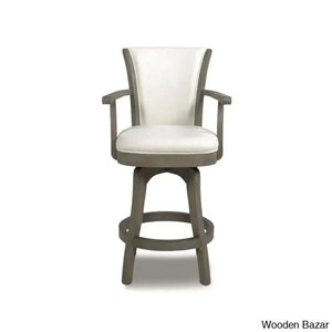 Ranksv Swivel Modern Counter & Bar Stool Set Of 2 - Wooden Bazar