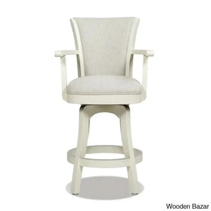 Ranksv Swivel Modern Counter & Bar Stool Set Of 2 - Wooden Bazar