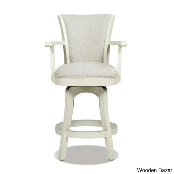 Ranksv Swivel Modern Counter & Bar Stool Set Of 2 - Wooden Bazar
