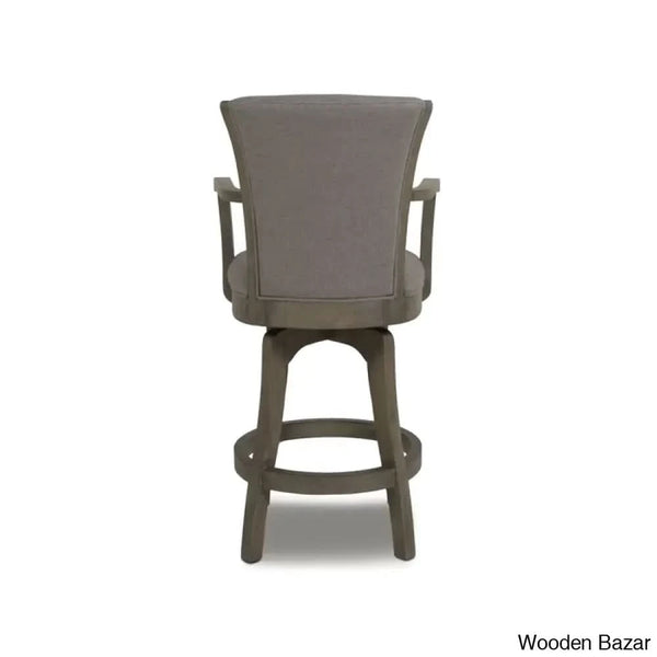 Ranksv Swivel Modern Counter & Bar Stool Set Of 2 - Wooden Bazar
