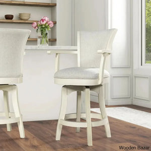 Ranksv Swivel Modern Counter & Bar Stool Set Of 2 - Wooden Bazar White Pepper / (27’’ Seat Height)