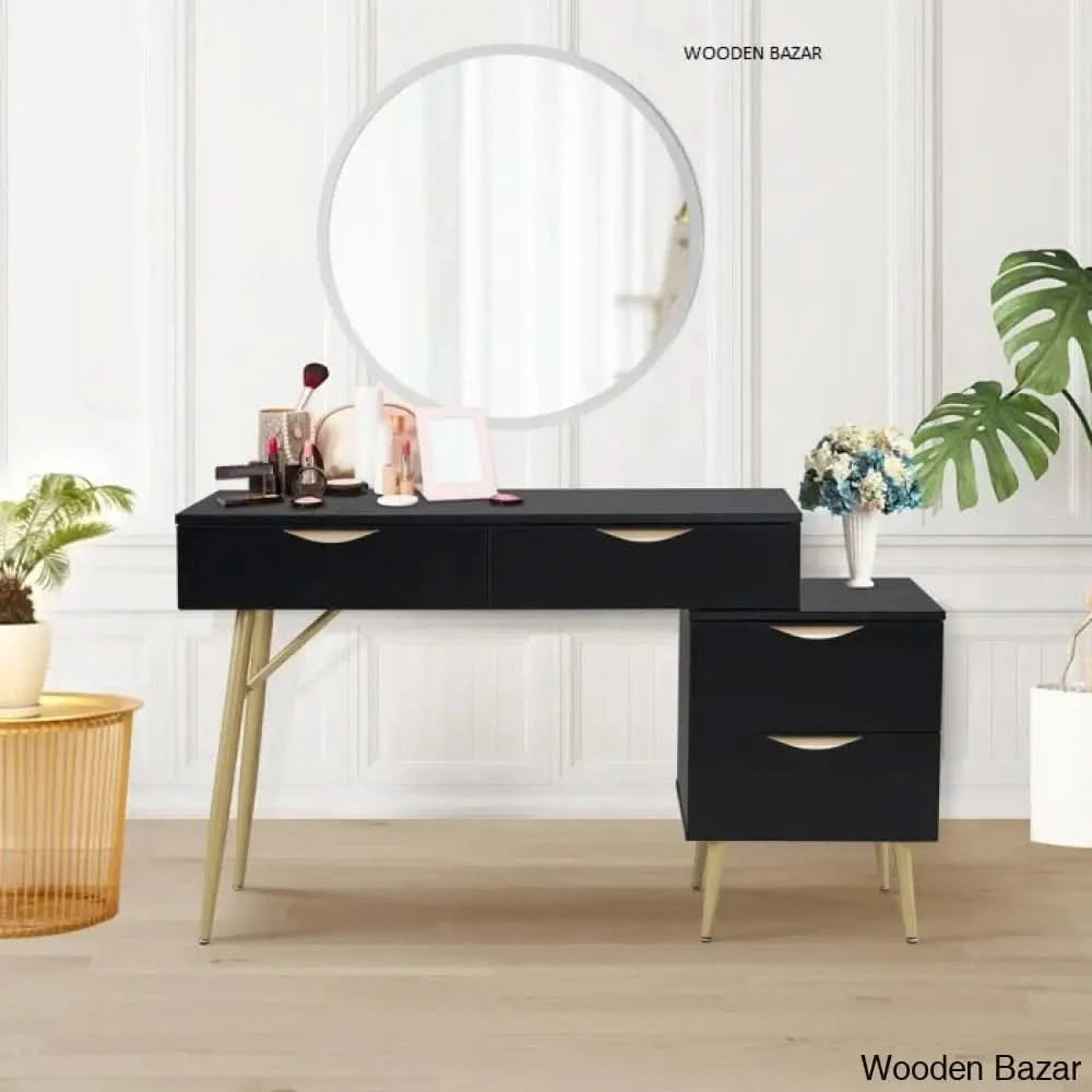 Ranny Styling Station Makeup Vanity for Salon and Home Table with Stoo