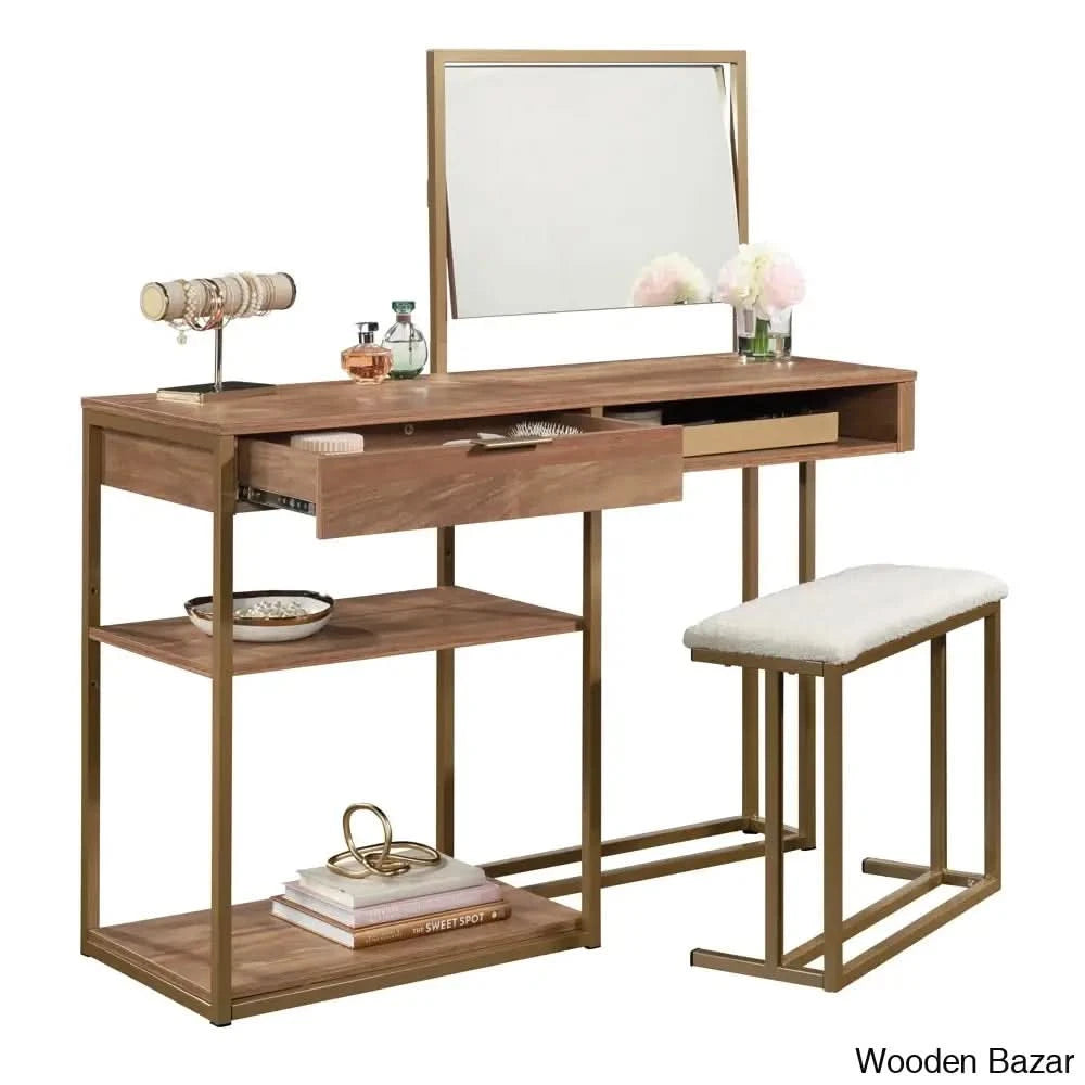 Rashmika Vanity Dressing Table With Mirror And Stool