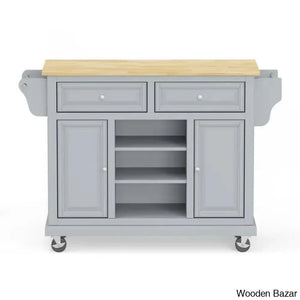 Raynham Wide Rolling Kitchen Island Trolley Cart Cabinet Kitchen Island With Storage
