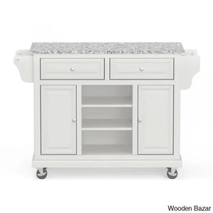 Raynham Wide Rolling Kitchen Island Trolley Cart Cabinet Kitchen Island With Storage