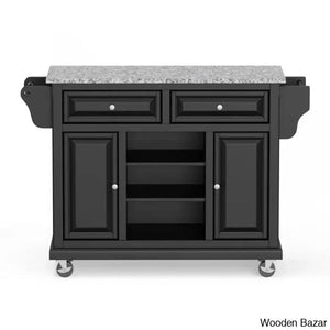 Raynham Wide Rolling Kitchen Island Trolley Cart Cabinet Kitchen Island With Storage