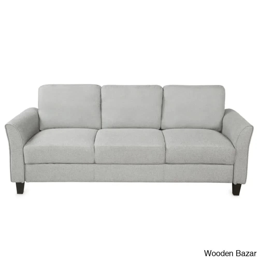 Rodriguez Light Gray 3-Seat Sofa & Loveseat Chair Set - Wooden Bazar 3 Seater