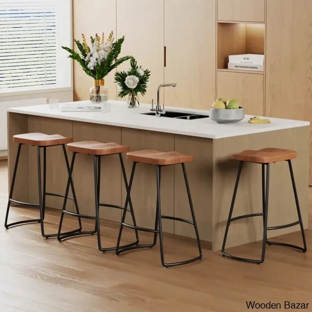 Rodriquesa Swivel Counter And Bar Stool With Metal Frame (Set Of 4) (24” Seat Height)
