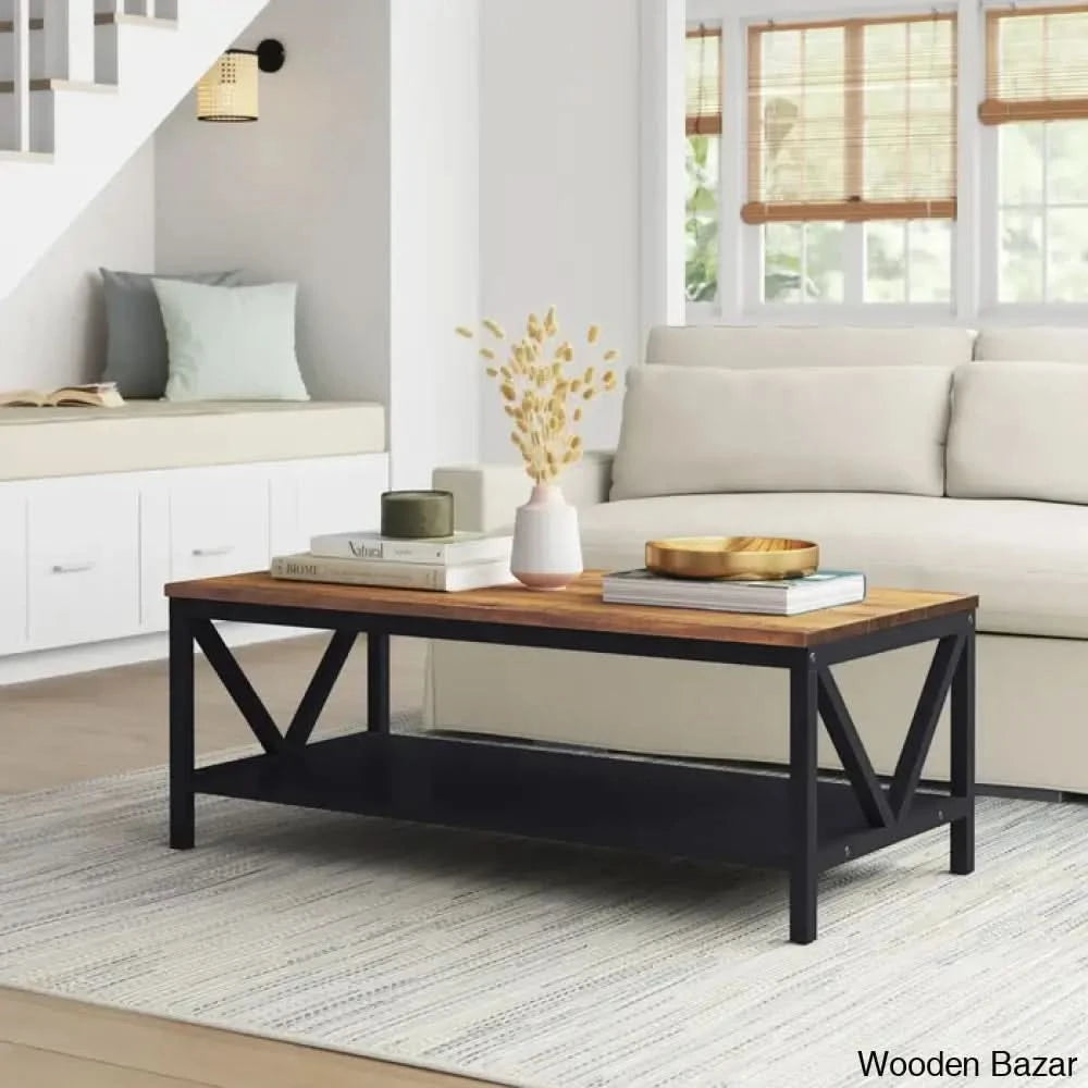 Rosa Solid Wood Top Coffee And Center Table