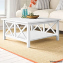 Rossitano Solid Wood Coffee And Center Table White / 18’’ H X 34’’ L W